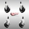 Service Caster 5 Inch 316SS Soft Rubber Swivel 1-1/4 Inch Expanding Stem Caster Brake SCC, 2PK SCC-SS316EX20S514-SRS-2-TLB-2-114 - alternate 2